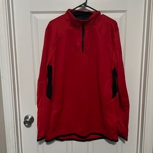 NWT Red and black men’s Underarmour 1/4 zip sweatshirt, size XL